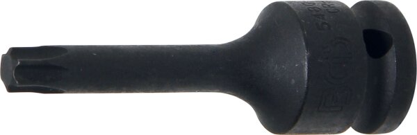 Kraft-Bit-Einsatz | Länge 75 mm | Antrieb Innenvierkant 12,5 mm (1/2") | T-Profil (für Torx) T50