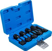 Kraft-Bit-Einsatz-Satz | Antrieb Innenvierkant 12,5 mm (1/2") | Innenvielzahn (für XZN) M4 - M16 | 9-tlg.
