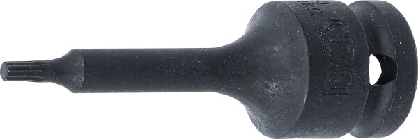 Kraft-Bit-Einsatz | Länge 75 mm | Antrieb Innenvierkant 12,5 mm (1/2") | Innenvielzahn (für XZN) M4