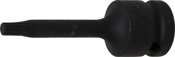 Kraft-Bit-Einsatz | Länge 75 mm | Antrieb Innenvierkant 12,5 mm (1/2") | Innenvielzahn (für XZN) M6