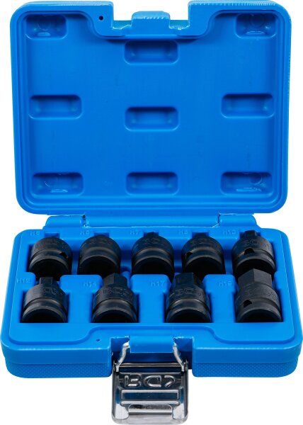 Kraft-Bit-Einsatz-Satz | Antrieb Innenvierkant 12,5 mm (1/2") | Innensechskant 5 - 19 mm | 9-tlg.