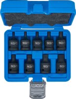 Kraft-Bit-Einsatz-Satz | Antrieb Innenvierkant 12,5 mm (1/2") | Innenvielzahn (für XZN) M4 - M16 | 9-tlg.