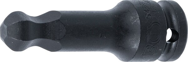 Kraft-Bit-Einsatz | Länge 75 mm | Antrieb Innenvierkant 12,5 mm (1/2") | Innensechskant mit Kugelkopf 14 mm