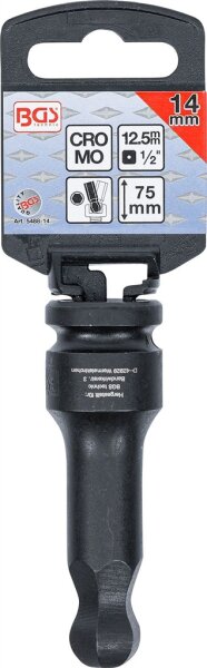 Kraft-Bit-Einsatz | Länge 75 mm | Antrieb Innenvierkant 12,5 mm (1/2") | Innensechskant mit Kugelkopf 14 mm