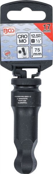 Kraft-Bit-Einsatz | Länge 75 mm | Antrieb Innenvierkant 12,5 mm (1/2") | Innensechskant mit Kugelkopf 17 mm