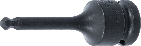 Kraft-Bit-Einsatz | Länge 75 mm | Antrieb Innenvierkant 12,5 mm (1/2") | Innensechskant mit Kugelkopf 6 mm