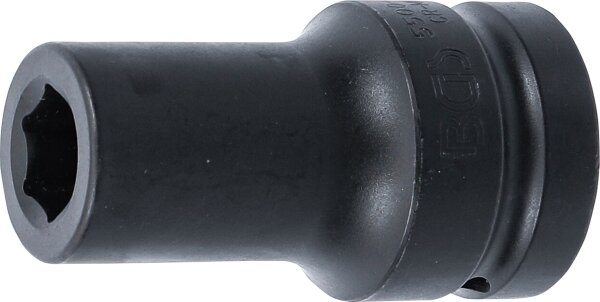 Kraft-Steckschlüssel-Einsatz Sechskant, tief | Antrieb Innenvierkant 25 mm (1") | SW 19 mm