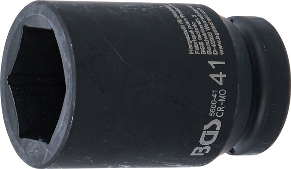 Kraft-Steckschlüssel-Einsatz Sechskant, tief | Antrieb Innenvierkant 25 mm (1") | SW 41 mm