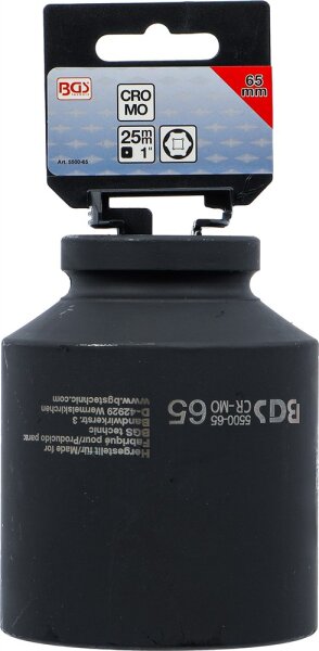 Kraft-Steckschlüssel-Einsatz Sechskant, tief | Antrieb Innenvierkant 25 mm (1") | SW 65 mm