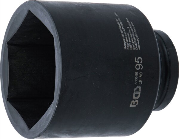 Kraft-Steckschlüssel-Einsatz Sechskant, tief | Antrieb Innenvierkant 25 mm (1") | SW 95 mm