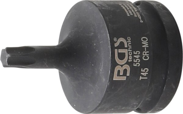 Kraft-Bit-Einsatz | Länge 60 mm | Antrieb Innenvierkant 20 mm (3/4") | T-Profil (für Torx) T45