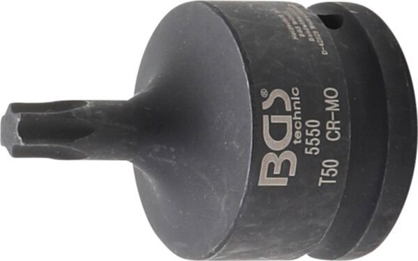 Kraft-Bit-Einsatz | Länge 60 mm | Antrieb Innenvierkant 20 mm (3/4") | T-Profil (für Torx) T50
