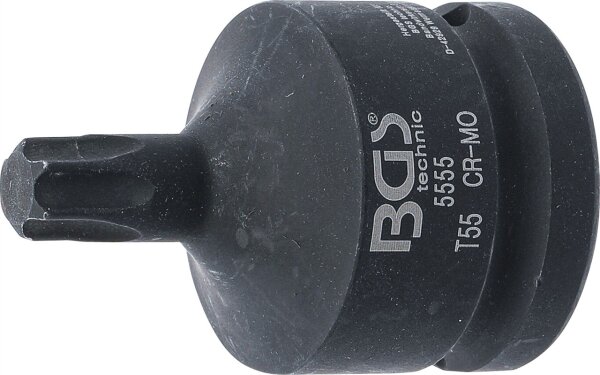 Kraft-Bit-Einsatz | Länge 60 mm | Antrieb Innenvierkant 20 mm (3/4") | T-Profil (für Torx) T55