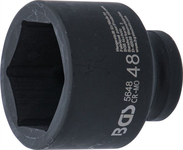 Kraft-Steckschlüssel-Einsatz Sechskant | Antrieb Innenvierkant 20 mm (3/4") | SW 48 mm
