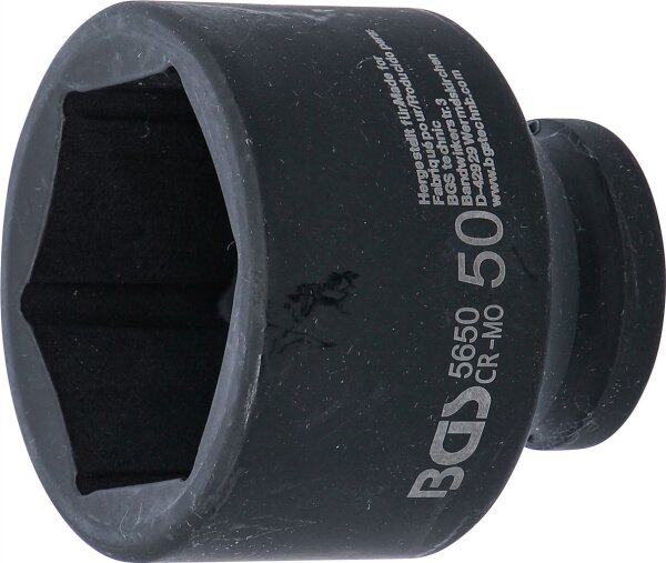 Kraft-Steckschlüssel-Einsatz Sechskant | Antrieb Innenvierkant 20 mm (3/4") | SW 50 mm