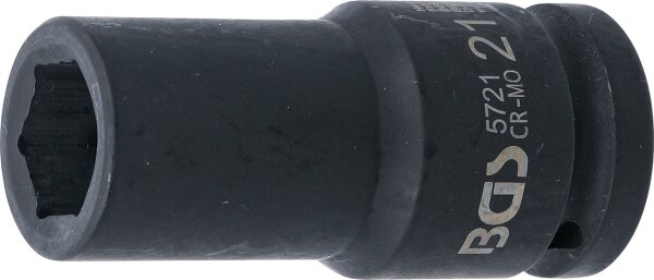Kraft-Steckschlüssel-Einsatz Sechskant, tief | Antrieb Innenvierkant 20 mm (3/4") | SW 21 mm