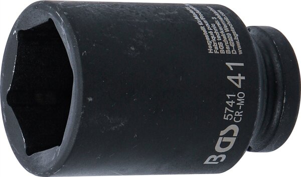 Kraft-Steckschlüssel-Einsatz Sechskant, tief | Antrieb Innenvierkant 20 mm (3/4") | SW 41 mm