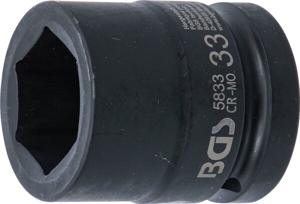 Kraft-Steckschlüssel-Einsatz Sechskant | Antrieb Innenvierkant 25 mm (1") | SW 33 mm