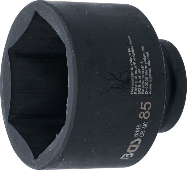 Kraft-Steckschlüssel-Einsatz Sechskant | Antrieb Innenvierkant 25 mm (1") | SW 85 mm