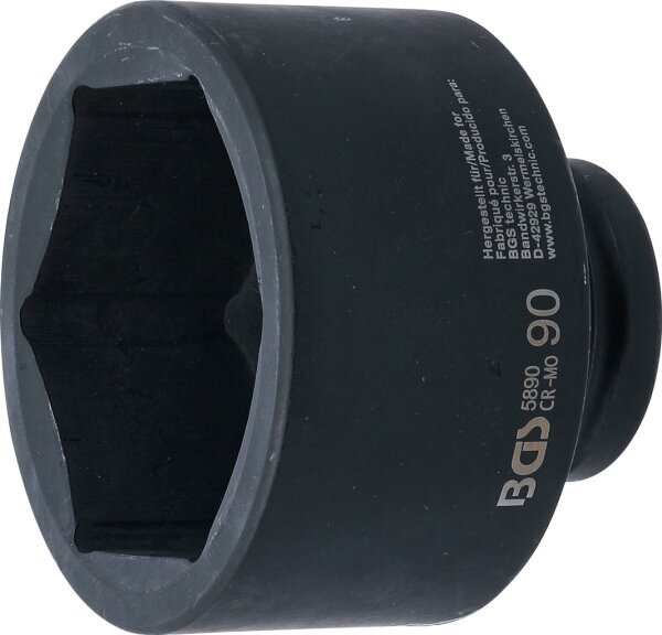 Kraft-Steckschlüssel-Einsatz Sechskant | Antrieb Innenvierkant 25 mm (1") | SW 90 mm
