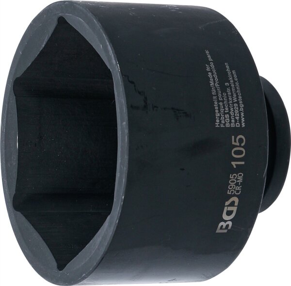 Kraft-Steckschlüssel-Einsatz Sechskant | Antrieb Innenvierkant 25 mm (1") | SW 105 mm
