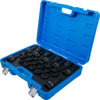 Kraft-Bit-Einsatz-Satz | Antrieb Innenvierkant 20 mm (3/4") | Innensechskant, T-Profil (für Torx) | 22-tlg.