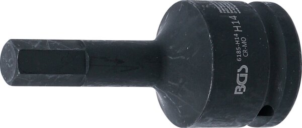 Kraft-Bit-Einsatz | Länge 100 mm | Antrieb Innenvierkant 20 mm (3/4") | Innensechskant 14 mm