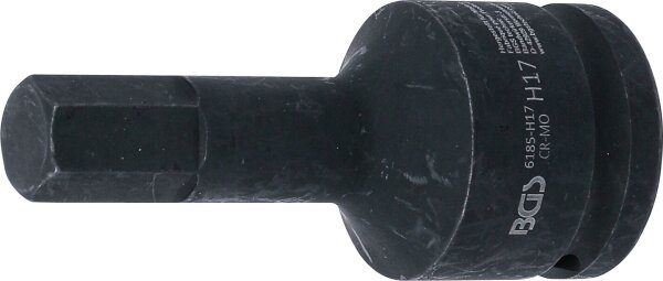 Kraft-Bit-Einsatz | Länge 100 mm | Antrieb Innenvierkant 20 mm (3/4") | Innensechskant 17 mm