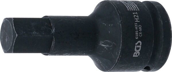 Kraft-Bit-Einsatz | Länge 100 mm | Antrieb Innenvierkant 20 mm (3/4") | Innensechskant 21 mm