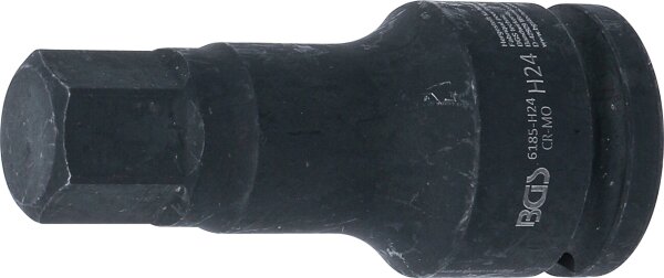 Kraft-Bit-Einsatz | Länge 100 mm | Antrieb Innenvierkant 20 mm (3/4") | Innensechskant 24 mm