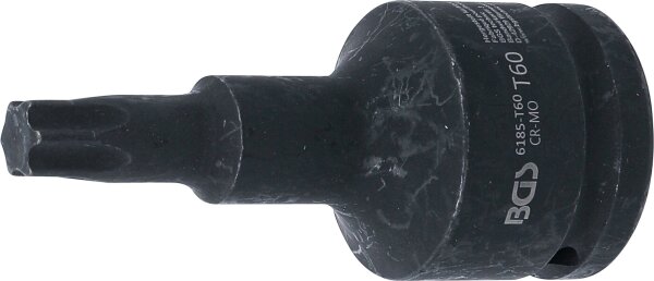 Kraft-Bit-Einsatz | Länge 100 mm | Antrieb Innenvierkant 20 mm (3/4") | T-Profil (für Torx) T60