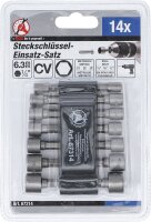 Steckschlüssel-Bit-Satz | Antrieb Außensechskant 6,3 mm (1/4") | metrisch + Zoll | 14-tlg.