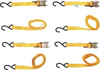 Knarren-Spannband-Satz | mit schweren Haken | 5 m x 25 mm | 4-tlg.