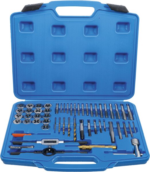 Gewindeschneid-Satz | Zoll | 1/4" - 1/2" | 56-tlg.