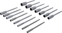 Steckschlüssel-Einsatz-Satz, Sechskant | extra lang | Antrieb Außensechskant 6,3 mm (1/4") | für Bohrmaschinen | SW 5,5 - 19 mm | 15-tlg.