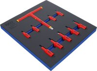 Werkstattwageneinlage 2/3: VDE-Bit-Einsatz-Satz | Antrieb Innenvierkant 10 mm (3/8") / 12,5 mm (1/2") | Innensechskant 4 - 10 mm | 10-tlg.