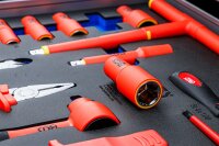 Werkstattwageneinlage 3/3: VDE-Steckschlüssel-Satz | Antrieb Innenvierkant 10 mm (3/8") | 26-tlg.