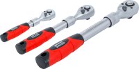 Umschaltknarren-Satz | ausziehbar | Abtrieb Außenvierkant 6,3 mm (1/4") - 10 mm (3/8") - 12,5 mm (1/2") | 3-tlg.