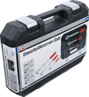 Umschaltknarren-Satz | ausziehbar | Abtrieb Außenvierkant 6,3 mm (1/4") - 10 mm (3/8") - 12,5 mm (1/2") | 3-tlg.