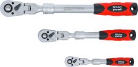 Umschaltknarren-Satz | ausziehbar, abwinkelbar | Abtrieb Außenvierkant 6,3 mm (1/4") - 10 mm (3/8") - 12,5 mm (1/2") | 3-tlg.