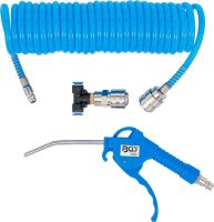 Druckluft-Ausblaspistole | mit Druckluft-Spiralschlauch und T-Verbinder