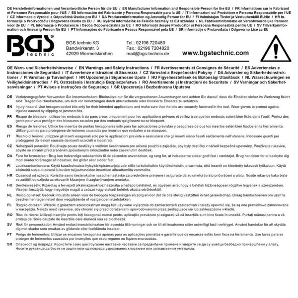 Bit-Einsatz-Satz | Antrieb Innenvierkant 6,3 mm (1/4") / 10 mm (3/8") / 12,5 mm (1/2") | Innensechskant 2 - 19 mm / 1/4 - 9/16" | Metrisch und Zollgrößen | 32-tlg.