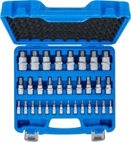 Bit-Einsatz-Satz | Antrieb Innenvierkant 6,3 mm (1/4") / 10 mm (3/8") / 12,5 mm (1/2") | Innensechskant 2 - 19 mm / 1/4 - 9/16" | Metrisch und Zollgrößen | 32-tlg.