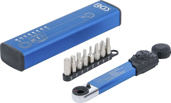 Drehmomentschlüssel | Abtrieb Innensechskant 6,3 mm (1/4") | 2 - 10 Nm | mit Bit-Satz | 9-tlg.