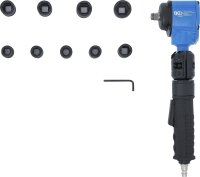 Druckluft-Schlagschrauber | abgewinkelt & Kraft-Steckschlüssel-Satz | 12,5 mm (1/2") | 650 Nm | 10-tlg.