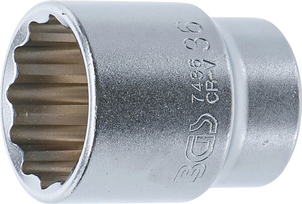 Steckschlüssel-Einsatz Zwölfkant | Antrieb Innenvierkant 20 mm (3/4") | SW 36 mm