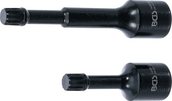 Kraft-Spezial-Bit-Einsatz-Satz | Antrieb Innenvierkant 12,5 mm (1/2") | Innenvielzahn (für XZN) M12 | für VAG | 2-tlg.