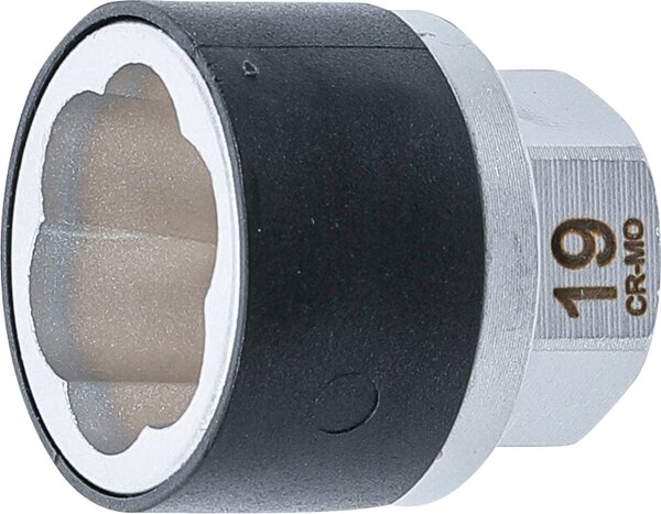 Spiral-Profil-Steckschlüssel-Einsatz / Schraubenausdreher | Antrieb Außensechskant 19 mm | SW 19 mm