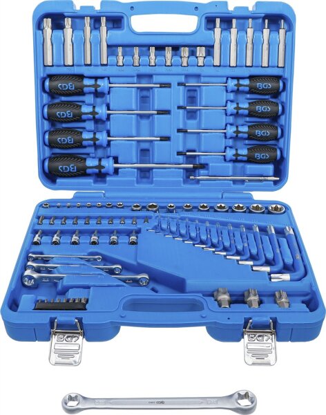 Werkzeugsortiment | 6,3 mm (1/4") + 12,5 mm (1/2") | E-Profil / T-Profil (für Torx) | 84-tlg.