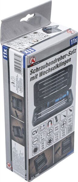 Schraubendreher-Satz mit Wechselklingen | 11-tlg.